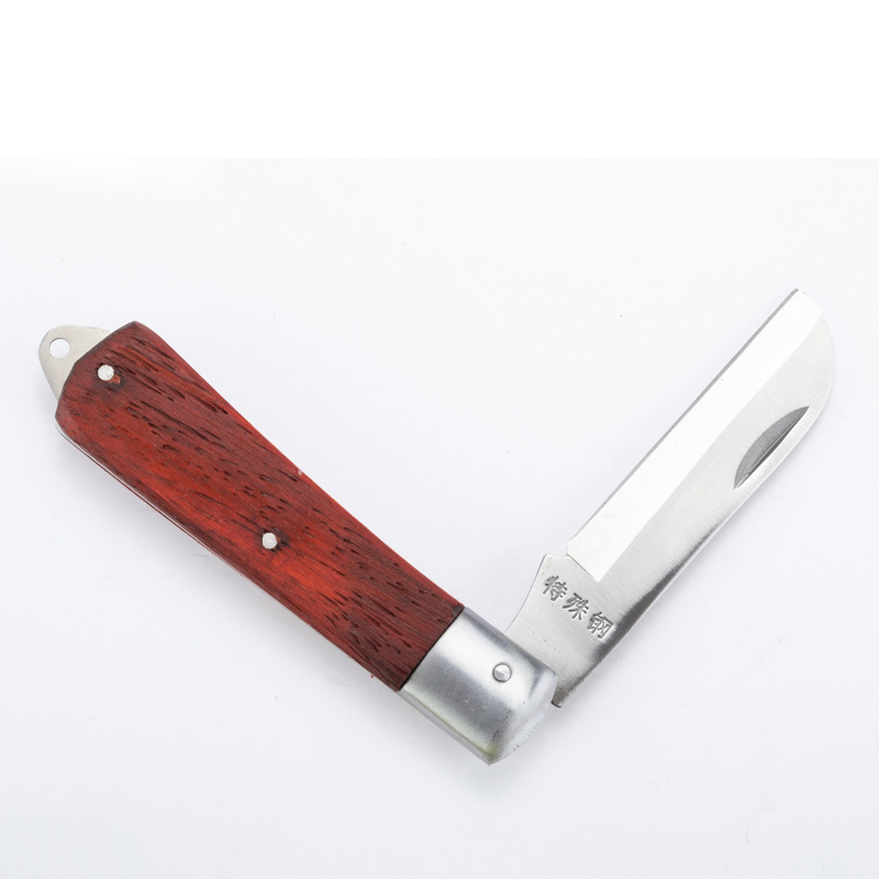 SATA Seda Electrician Knife 03109 Folding electrician knife, wooden handle insulated cable stripping knife, straight edge stripping knife, curved Specification drawing