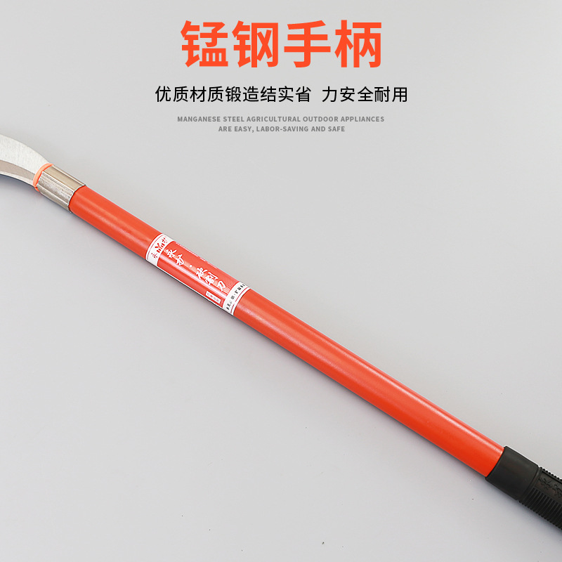 Sickle, firewood knife, agricultural knife, long-handled large sickle, dual-purpose knife for cutting and chopping, grass and branch cutting knife, outdoor garden knife Specification drawing