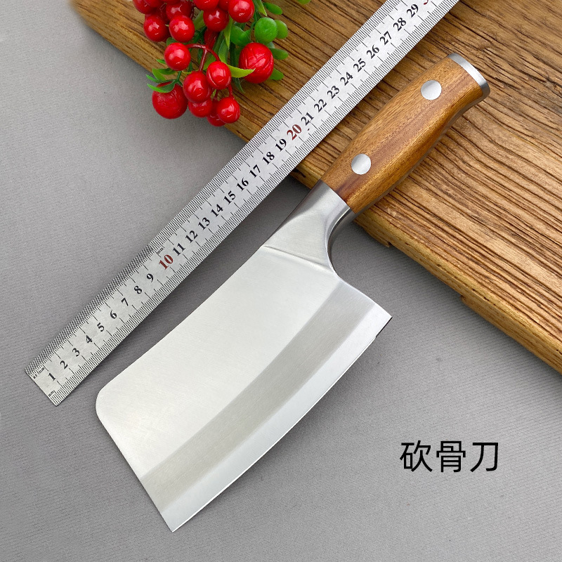A complete set of Yangjiang kitchen knives with solid wood handles, specifically designed for household and commercial use by chefs Specification drawing