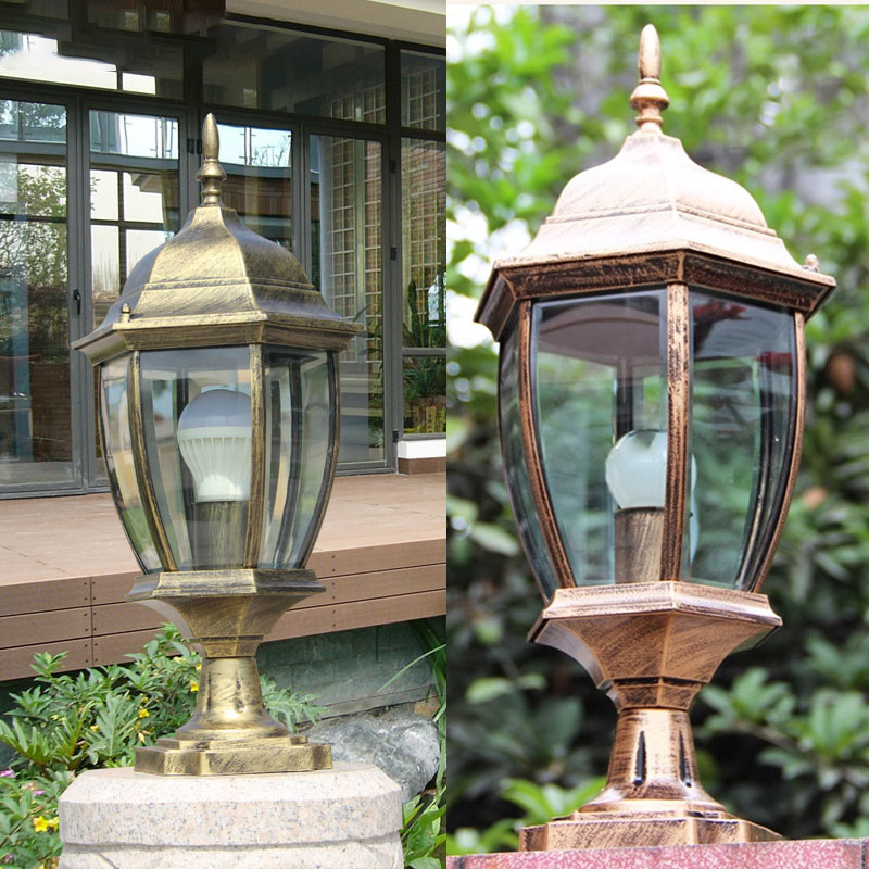 European-style column head lamps, fence lamps, waterproof outdoor gate lamps, wall head lamps, courtyard column lamps, door column lamps, outdoor household details Picture