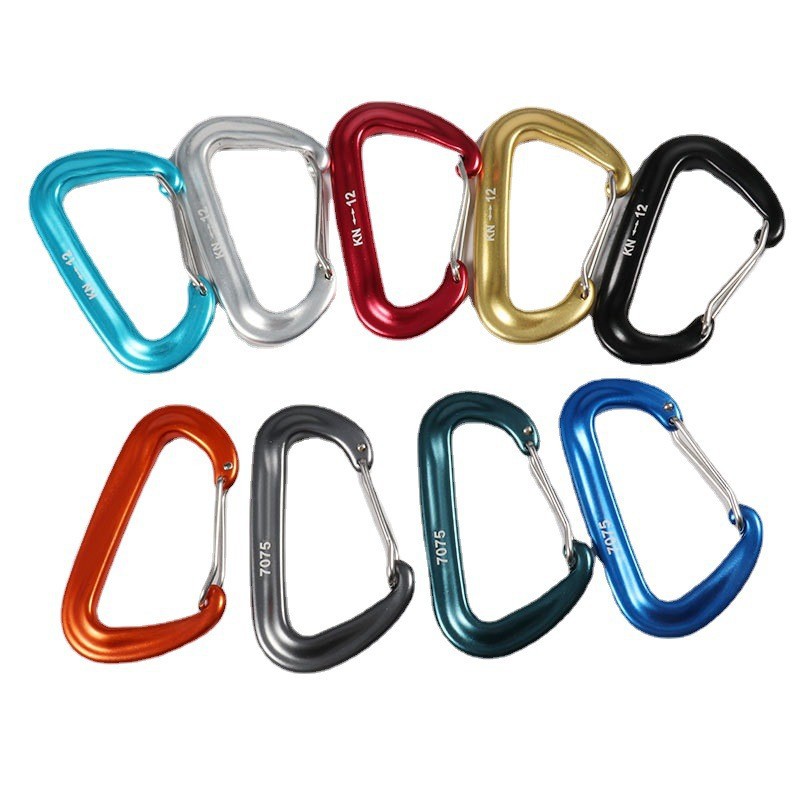 Outdoor multi-functional climbing buckle, rock climbing safety D-type backpack spring hook climbing buckle Item Picture