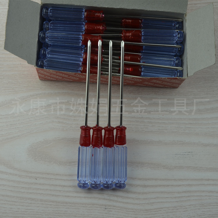 Supplying 3-inch small crystal screwdrivers with transparent handles, nickel-plated magnetic transparent head screwdrivers Specification drawing