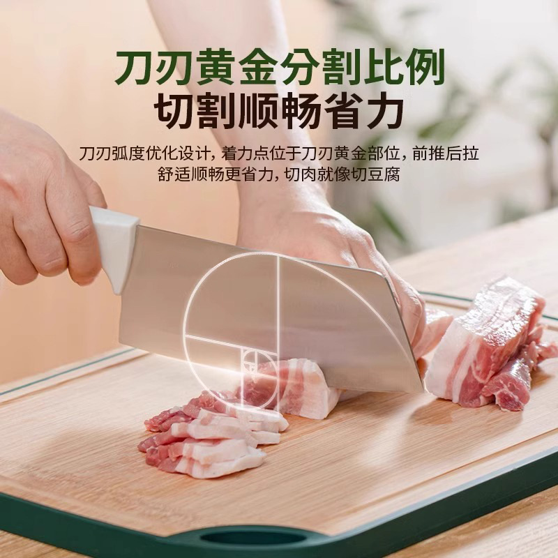 Kitchen knife, household knife, kitchen stainless steel, white slicing knife, meat cutting knife, chef's special knife, kitchen knife, super sharp details Picture