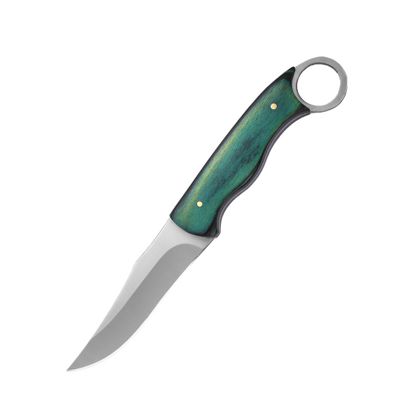 Wholesale and direct sales of kitchen fruit knives, camping barbecue meat cutting ring knives, Mongolian hand-held meat knives for eating cattle and sheep Item Picture
