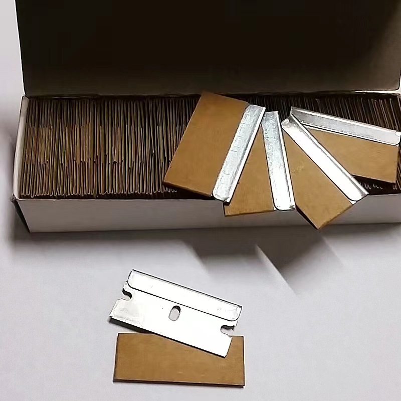 Single-sided blade glue removal scraper blade, glass scraper blade, small blade scraper blade, stainless steel single-sided blade film application tool Specification drawing