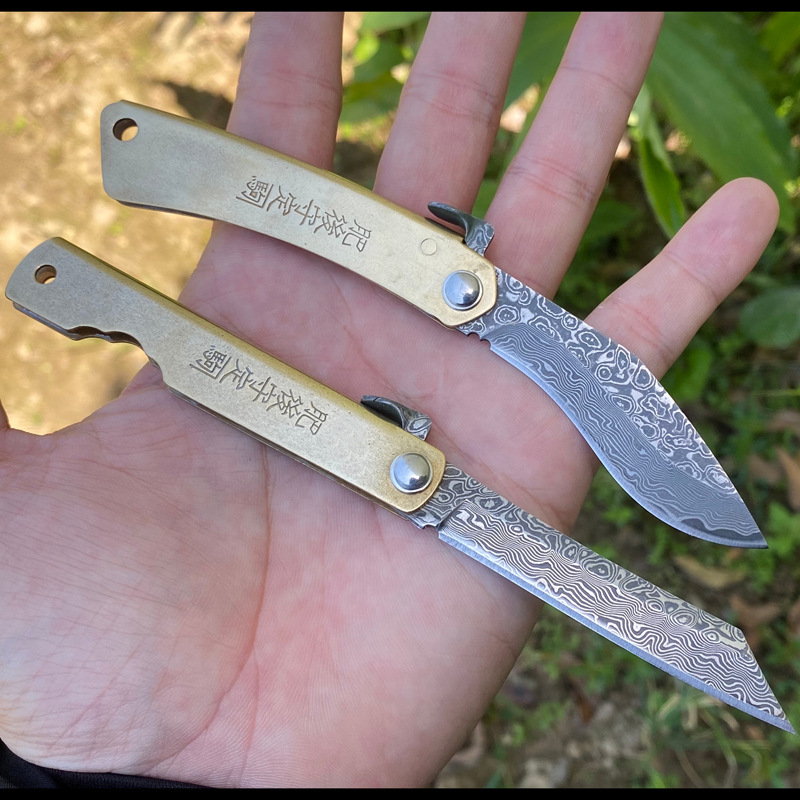Small knife, folding knife, camping portable fruit knife, unboxing knife, pocket folding knife, Damascus steel Application Scenario