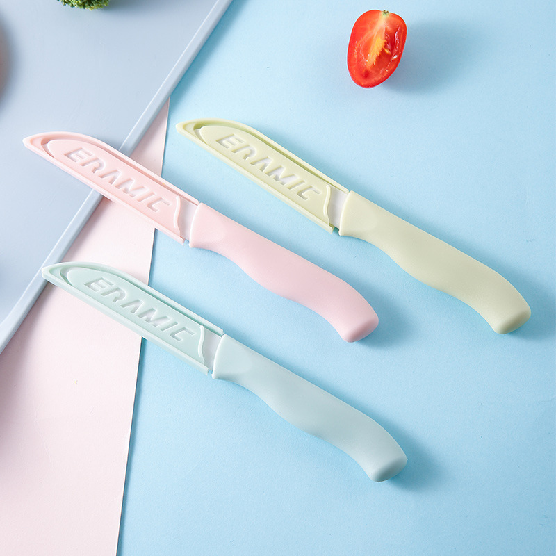 Mini and small household ceramic fruit knife, cute fruit peeler, portable and multi-functional sharp knife full figure