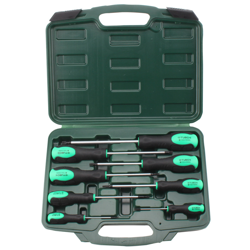 The T20, T8, T10, T25, T30, T40 star-shaped screwdriver with a center hole and a cross-shaped screwdriver set is hollow with six holes inside Item Picture