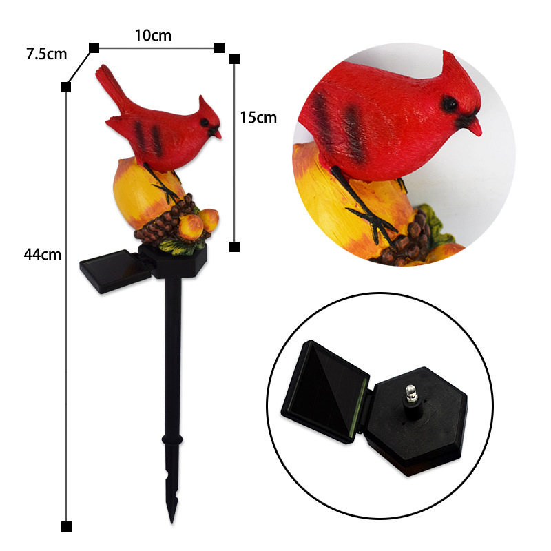 New solar resin garden Christmas bird cartoon courtyard decoration outdoor garden ground insert balcony landscape light Application Scenario