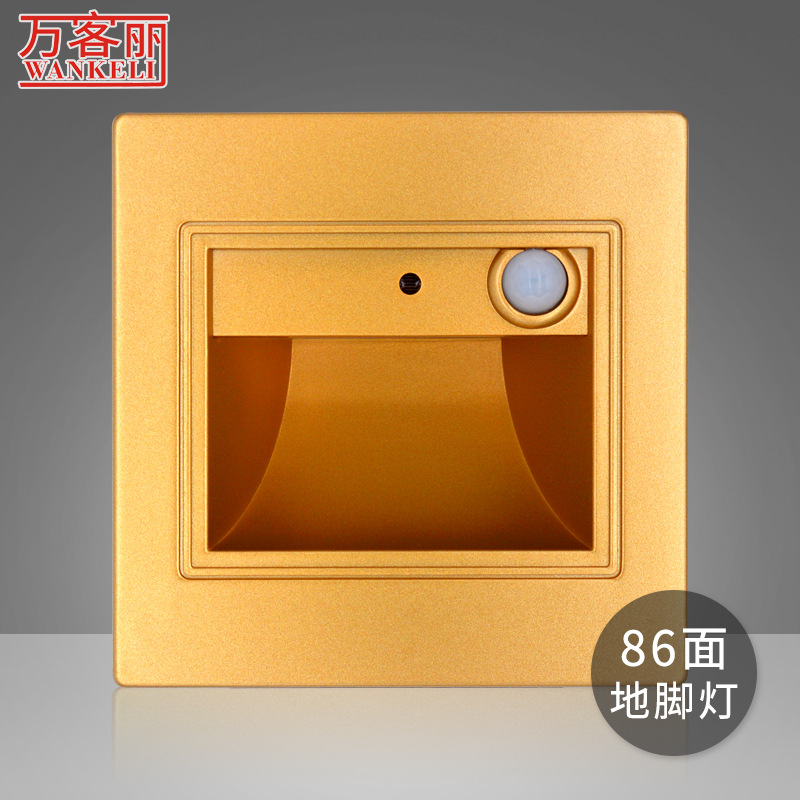 86-type embedded light-controlled human body sensor led floor lamp, corridor, corridor, corner wall lamp details Picture