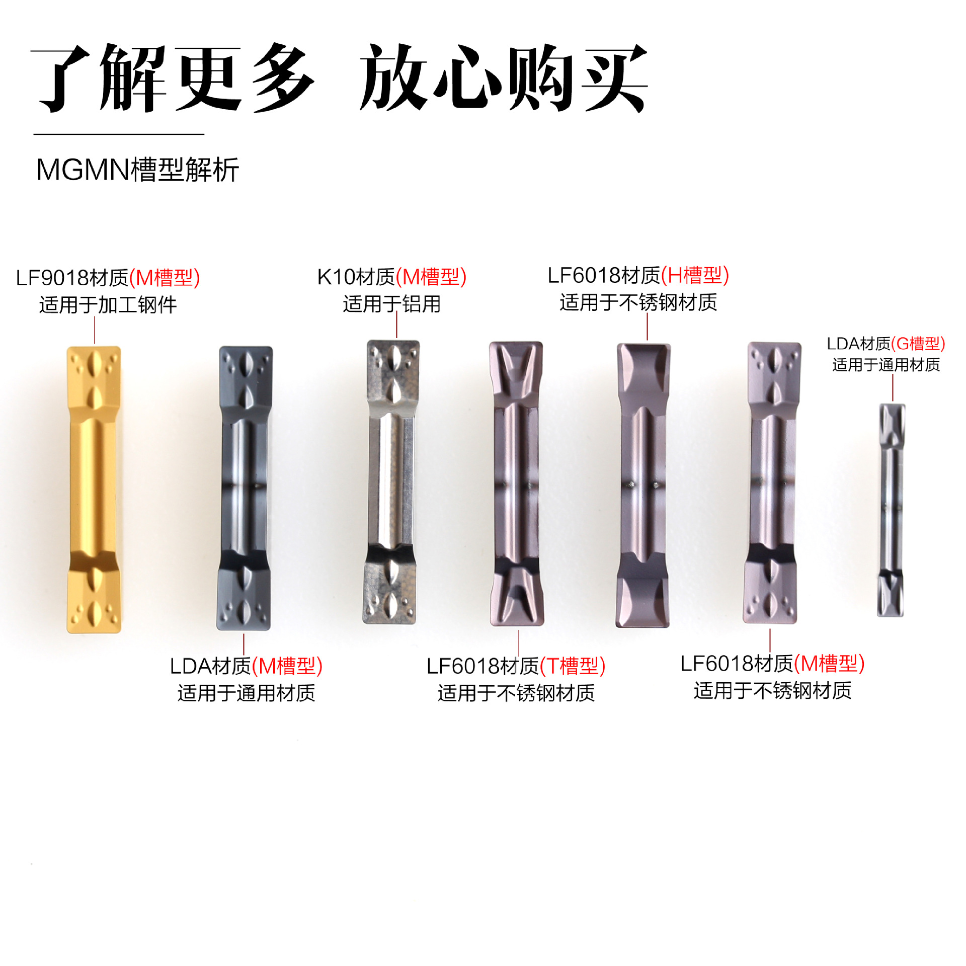 Wholesale of cross-border Desca CNC cutting and slotting blade MGMN300-M LF9018 machine tool head steel parts details Picture