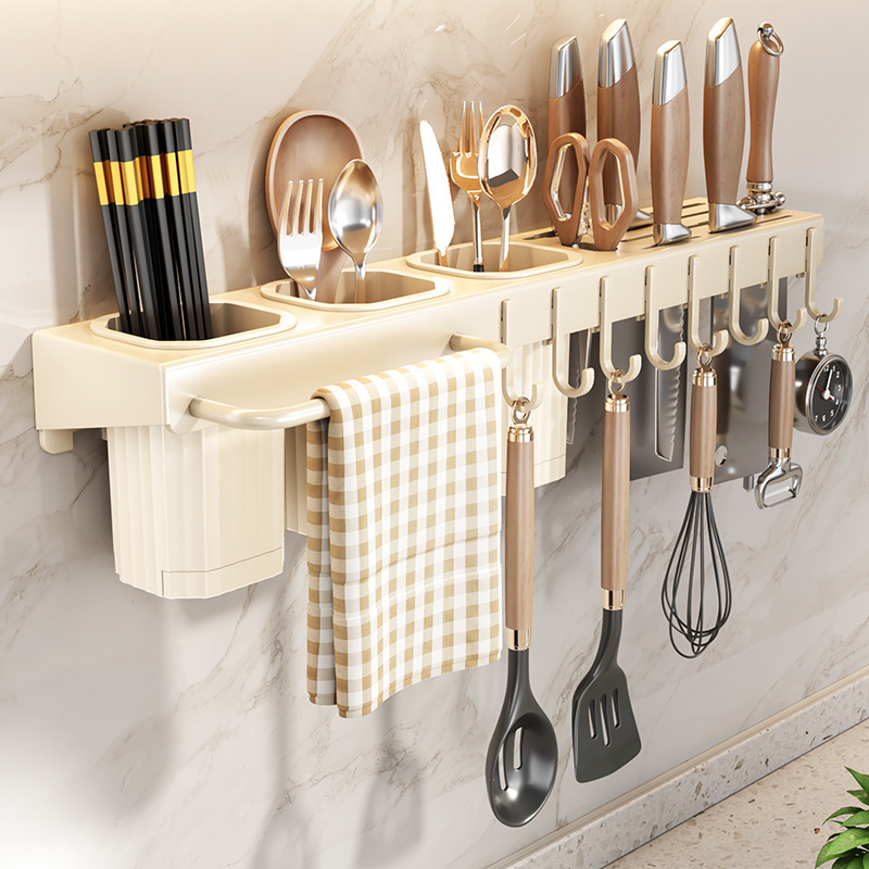 Stainless steel knife rack, Amazon cross-border bestseller, can be sent by proxy, supports ciphertext kitchen storage rack, chopstick holder, multi-functional full figure