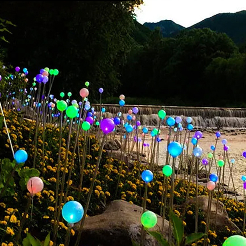 led luminous reed ball lights, waterproof ground insertion lights, landscape lights, outdoor lighting projects, seven-color ball lawn lights Application Scenario