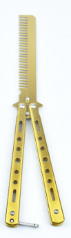 Round-handled uncut butterfly practice knife, American butterfly knife comb, CSgo outdoor training knife, folding training comb Item Picture