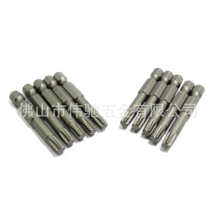 JBWTL plum Blossom air screwdriver head electric pneumatic S2 steel plum blossom screwdriver T10 T30*75 150mm without holes Item Picture