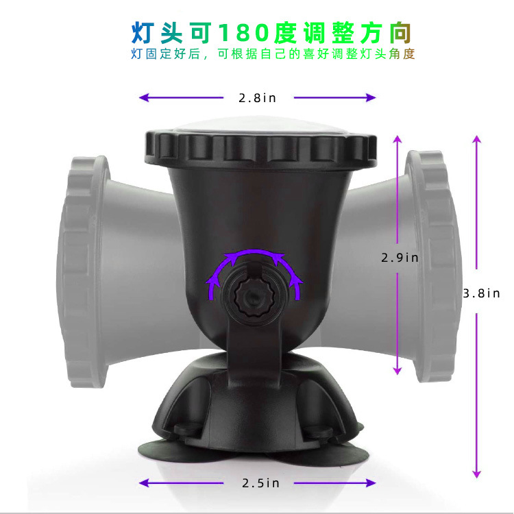 Cross-border multi-color RF remote-controlled diving light, pond spotlight, adjustable seven-color rockery projection light, one-to-four underwater light Item Picture