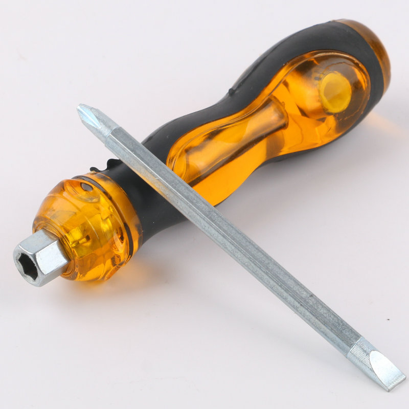 4-inch transparent three-purpose plum blossom flat-head manual screwdriver for sale in stock from the manufacturer. Flat-head screwdriver Item Picture