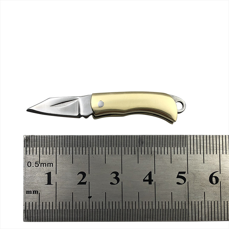Mini folding knife, super small brass knife, portable pocket knife, express box opening keychain, small folding knife Application Scenario
