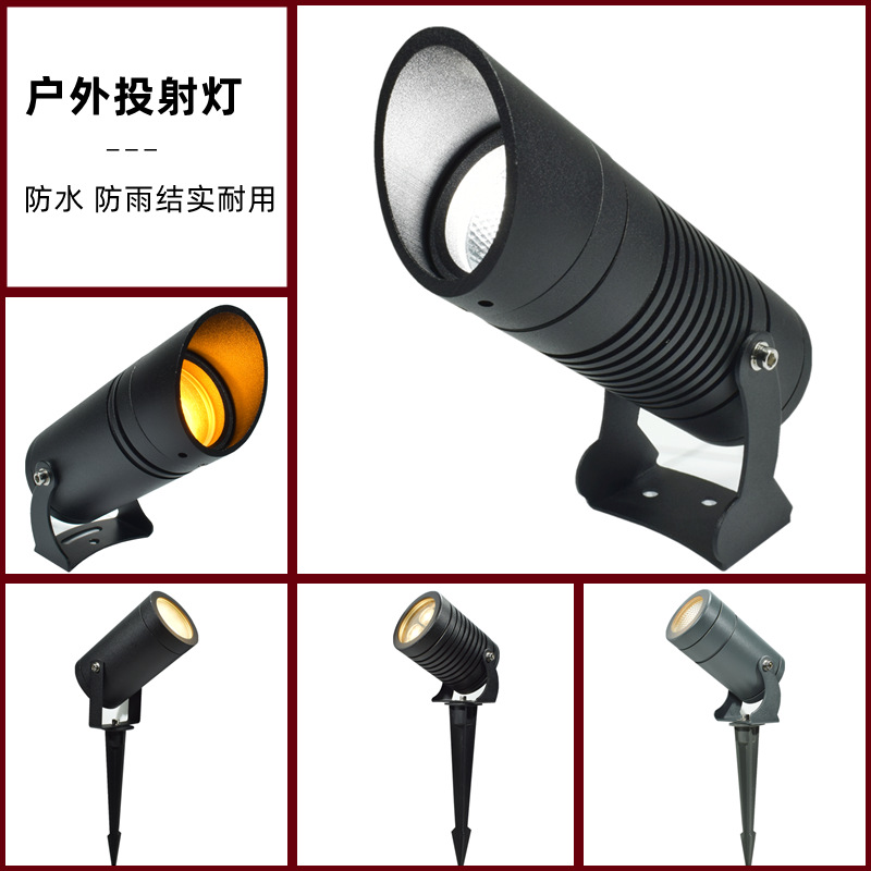 Tree shooting light COB ground insertion waterproof courtyard garden spotlight courtyard wall projection light outdoor led mud insertion tree lighting light details Picture