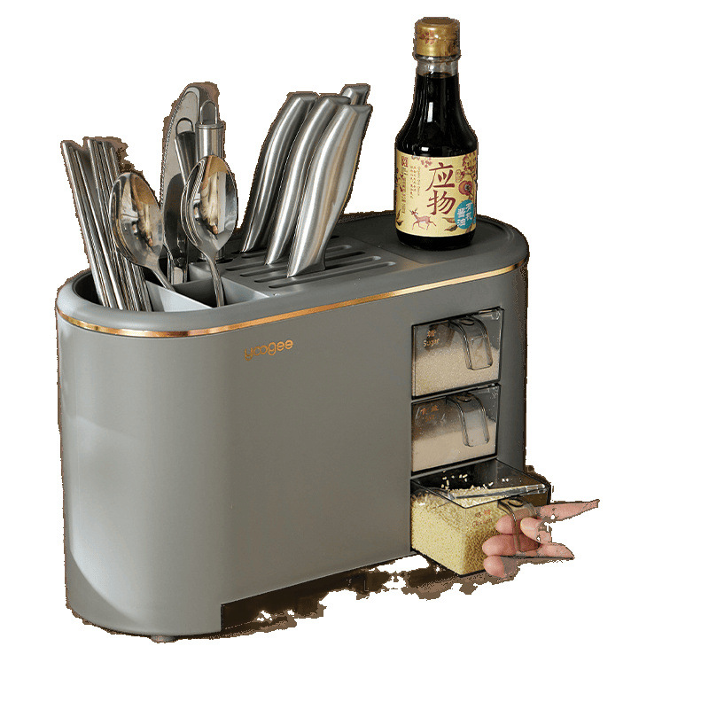 Wholesale of multi-functional knife racks, integrated kitchen knives, chopsticks, household items, seasoning boxes, storage box racks and kitchen storage racks Item Picture