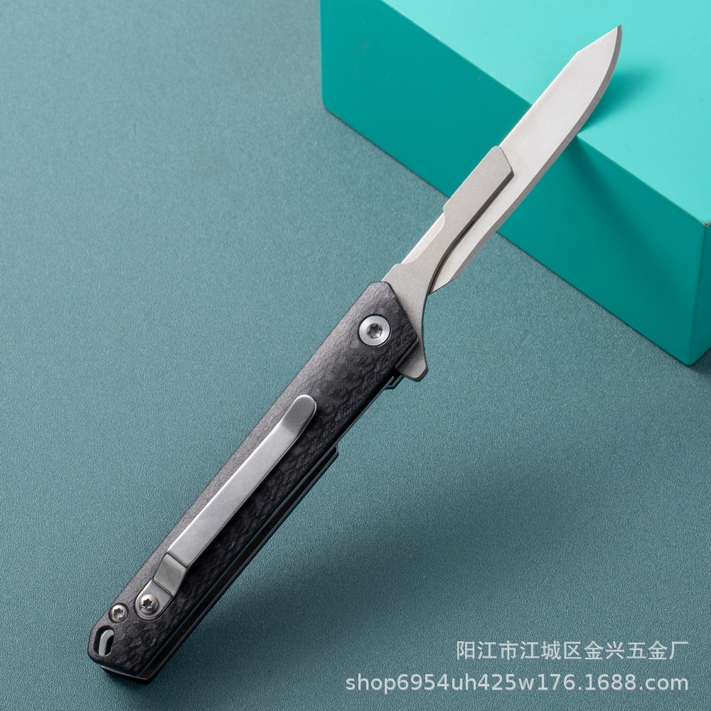 Factory in-stock new folding knife, utility knife, replaceable blade 60 # 440c stainless steel small knife, express knife details Picture
