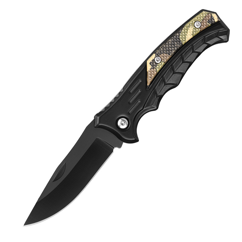 Folding knife, outdoor knife, high-hardness stainless steel anti-slip camping knife, portable outdoor knife, folding knife undefined