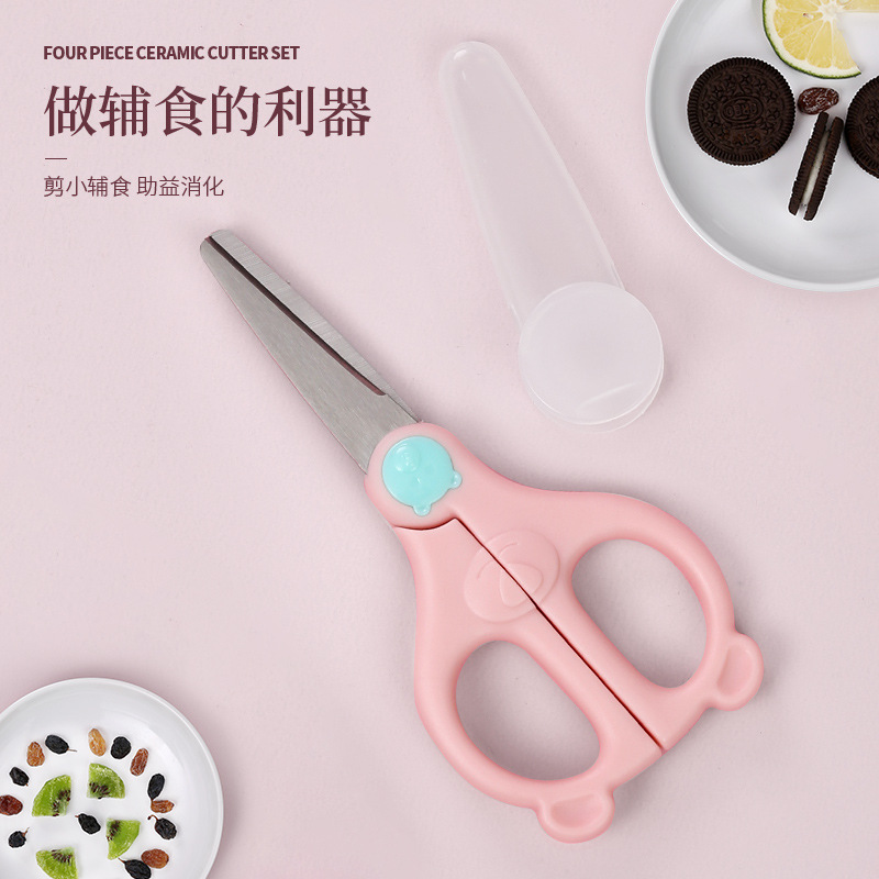 Ceramic bear baby food storage box, baby food cutter, stainless steel cutter, vegetable and meat cutter, baby food cutter Application Scenario
