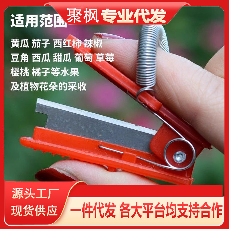 Cucumber and green bean finger picking magic tool, ring knife picking tool, small guillotine knife, chili and grape pinching, pinching the tips to pick fruits full figure