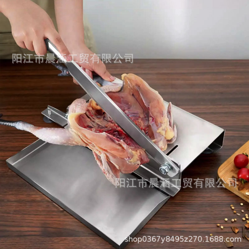 German guillotine knife thickened, household bone and meat cutting, commercial small bone and frozen meat cutting knife for cutting chicken, duck and goose, kitchen bone cutting details Picture