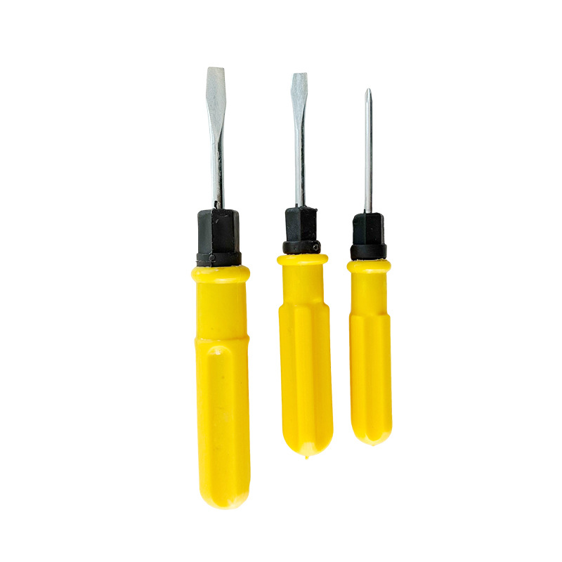 Wholesale of yellow dual-purpose screwdriver sets, single-head and cross-head multi-functional 2-inch, 3-inch and 4-inch screwdrivers from the manufacturer Item Picture