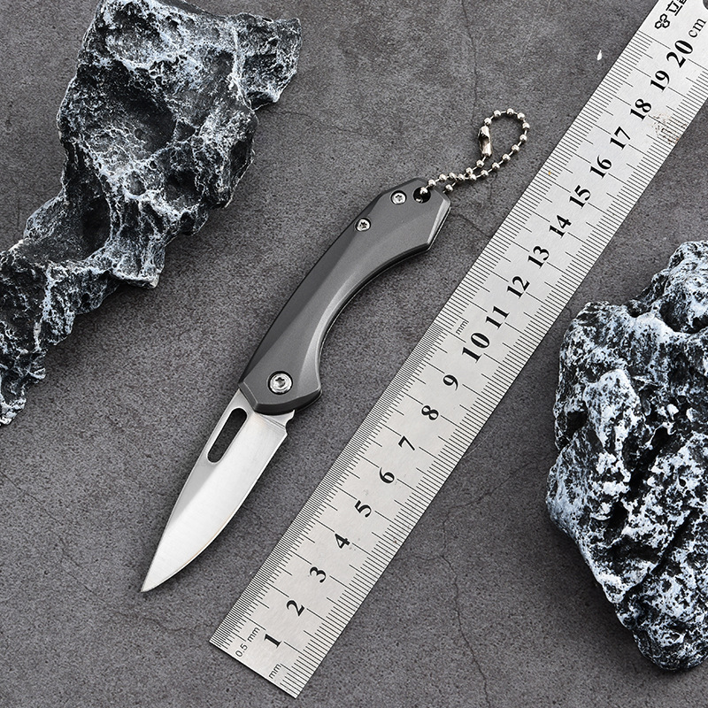 Outdoor mini folding knife, lock-free knife, camping folding knife, portable knife, express delivery unboxing knife details Picture
