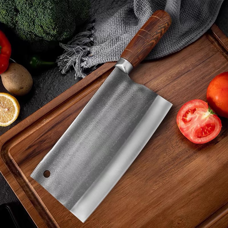 Hand-forged bearing steel, household kitchen knife, special bone-cutting knife for chicken, duck and goose slicing in roast meat shops, kitchen meat slicing knife details Picture