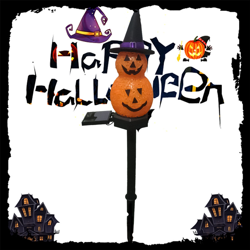Cross-border solar Halloween Pumpkin field insert resin lamp, festival atmosphere lawn lamp, Ghost Festival party decorative lamp Application Scenario