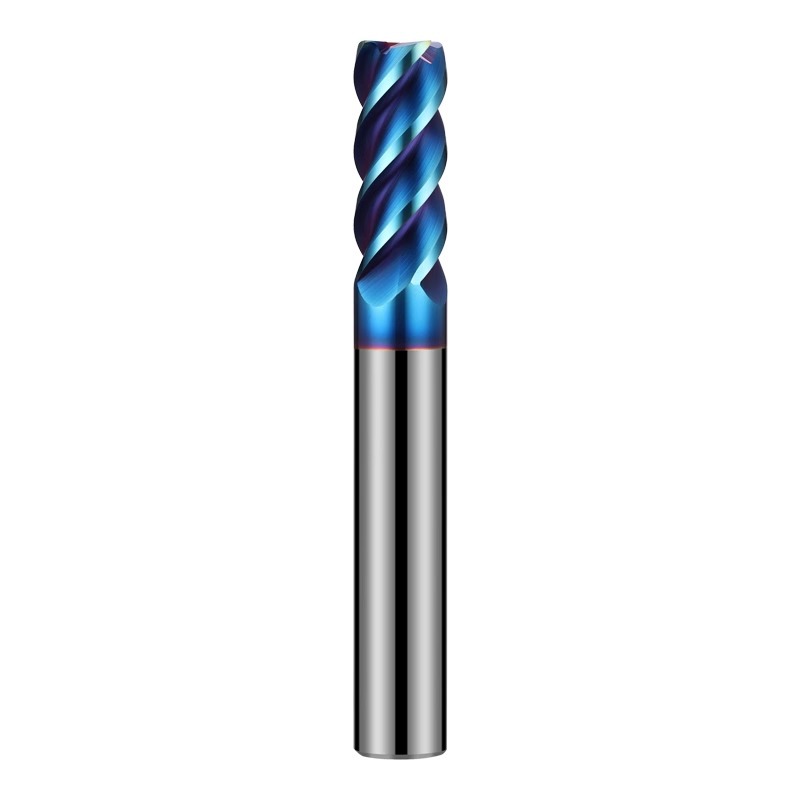 65-degree 4-edge tungsten steel milling cutter, extended carbide nano-coated flat-bottom end mill, CNC numerical control tool Item Picture