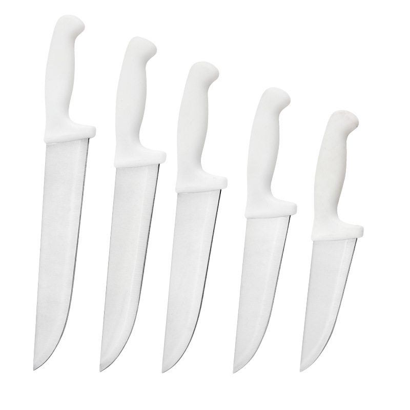Round big white handle butcher knife, restaurant cooking chef knife, various styles of stainless steel fruit knife, kitchen cutting knife set Item Picture