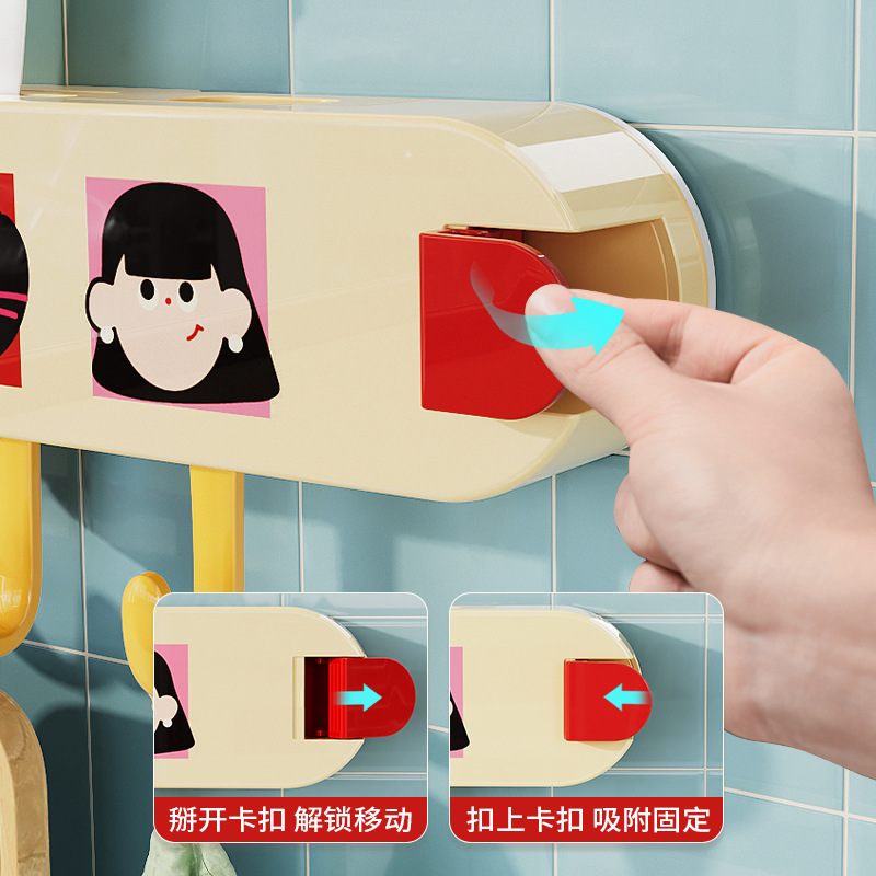 Dopamine Cartoon kitchen knife rack, wall-mounted non-drilling kitchen knife storage rack, multi-functional knife hook storage rack Specification drawing