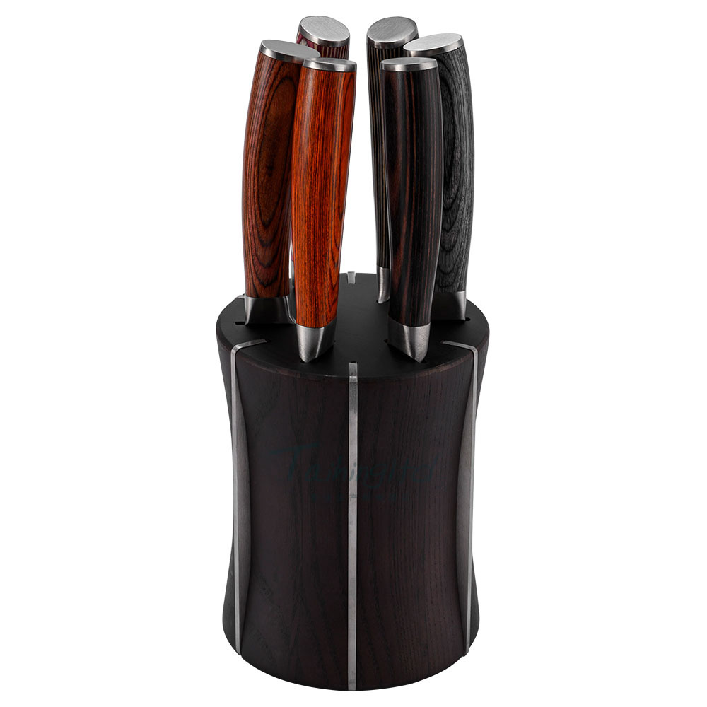 New Color Wooden handle steak knife set, 6pcs steak knife set, Sharp style Item Picture