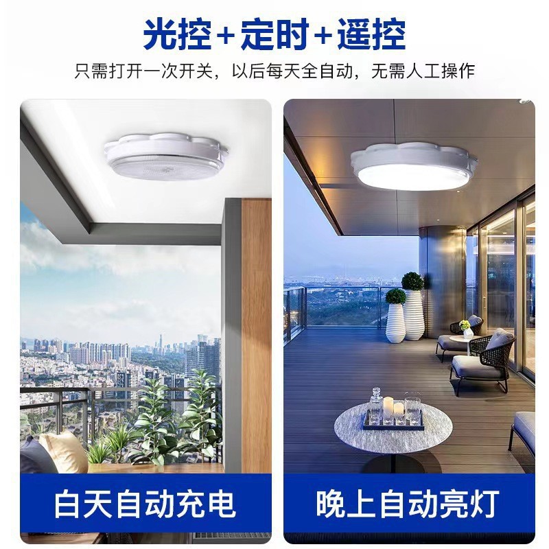 Solar ceiling lamps, household indoor lighting, living room outdoor ultra-bright led high-power hanging lamps, outdoor garden lamps Specification drawing