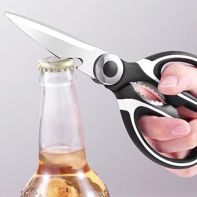 Stainless steel kitchen household scissors, multi-functional special chicken bone scissors, fish-killing wonder, powerful food scissors for bones details Picture