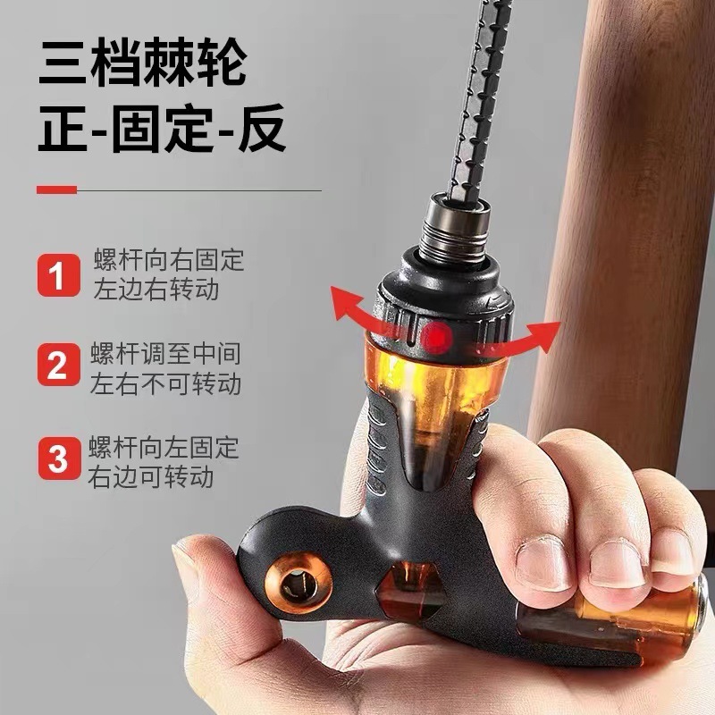 Multi-functional ratchet screwdriver, cross-head screwdriver, telescopic dual-purpose T-shaped ratchet screw details Picture