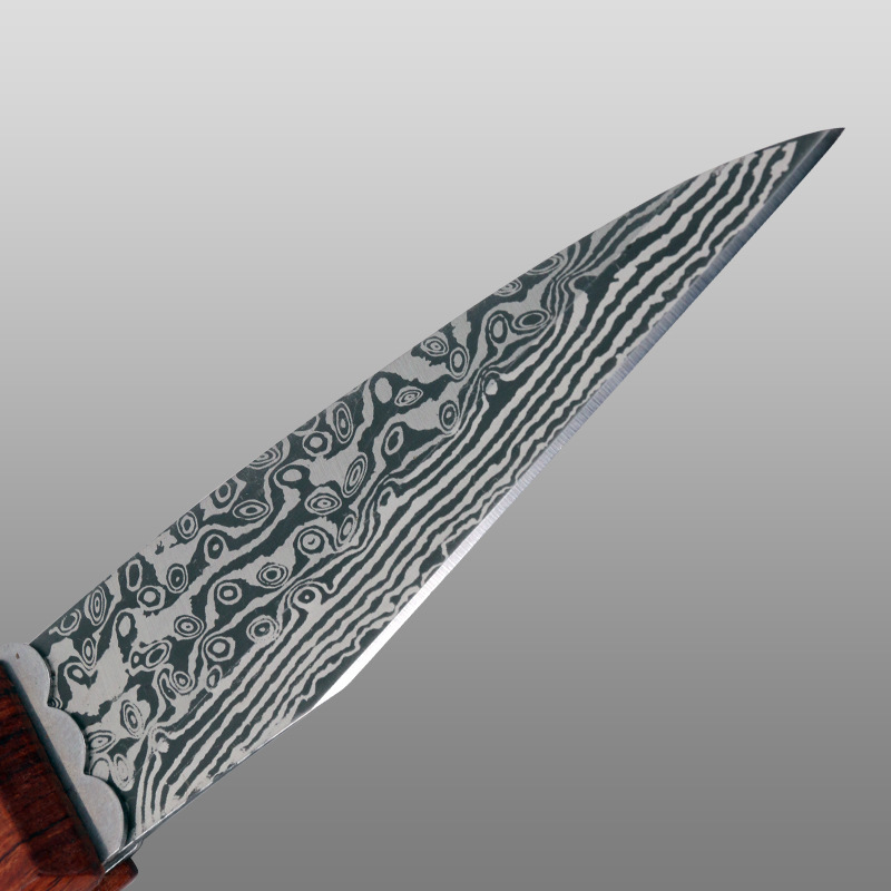 Sakawa-da 1092 grafted knife, bud grafted knife, Japanese steel, Taiwan grafted wood knife, folded Damascus pattern Specification drawing