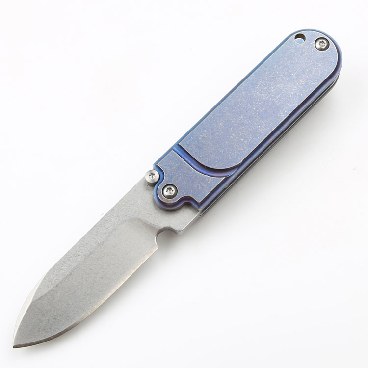 Titanium alloy mini outdoor folding knife, pea high-hardness stone wash s35vn, sharp portable EDC knife for wilderness survival undefined