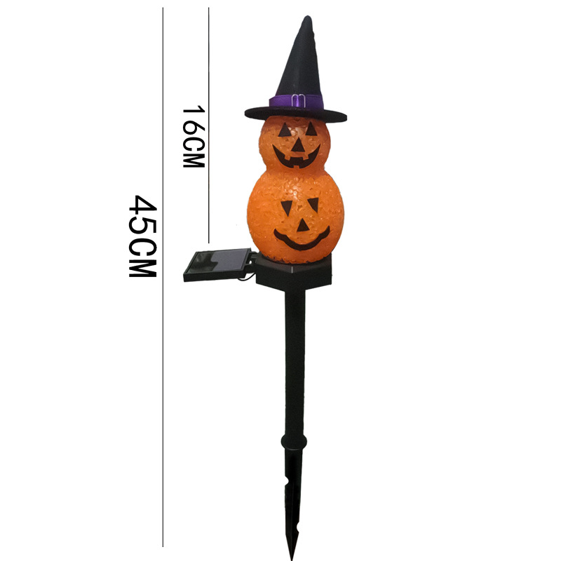 Cross-border solar Halloween Pumpkin field insert resin lamp, festival atmosphere lawn lamp, Ghost Festival party decorative lamp Item Picture