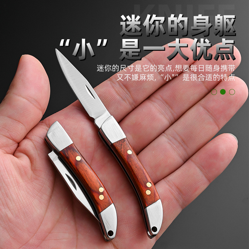 Mini folding knife, express delivery opening knife, outdoor portable knife, small knife, exquisite stainless steel fruit knife Specification drawing