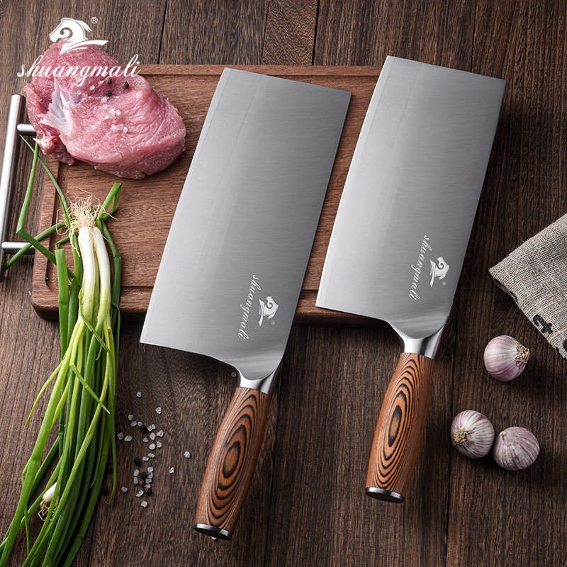 In-stock stainless steel 4CR14 kitchen knives, hotel chef's knives No. 1 and No. 2 mulberry knives, household vegetable slicing and cutting details Picture