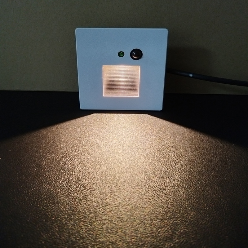 86-type embedded floor foot light, stainless steel LED indoor sensor step, staircase, corner, corridor night light Specification drawing