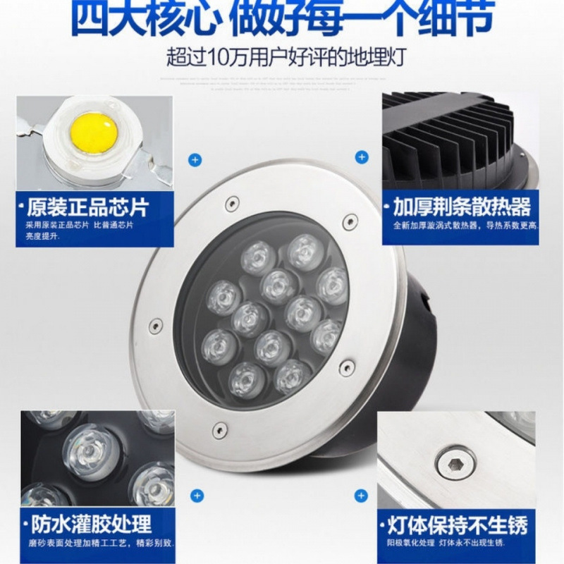 led ground lights, embedded rainproof ground lights, garden community square outdoor landscape park lights, waterproof ground lights Application Scenario