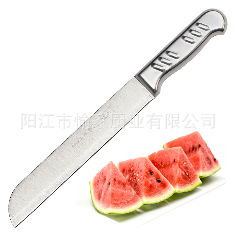 Factory wholesale of large stainless steel watermelon knives, household fruit knives, commercial extended fruit knives and Hami melon slicers Item Picture