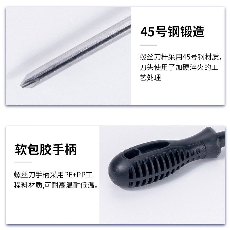 Black plastic-handled cross-shaped plum blossom strong magnetic screwdriver digital product model disassembly and assembly tool hardware accessories manufacturer details Picture