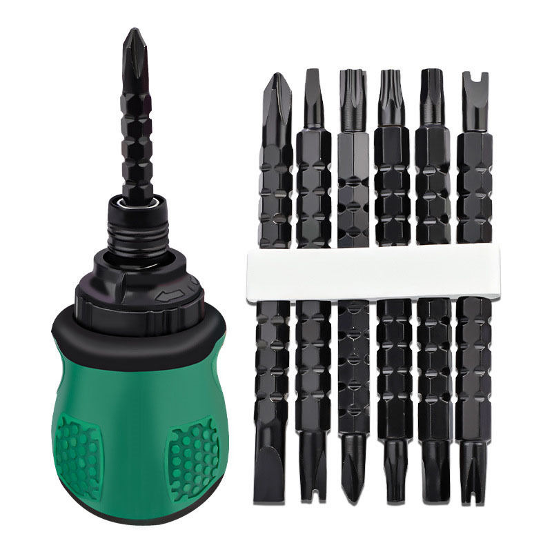 13-in-one labor-saving ratchet screwdriver with radish head, multi-functional two-end tool set, adjustable screwdriver extension undefined